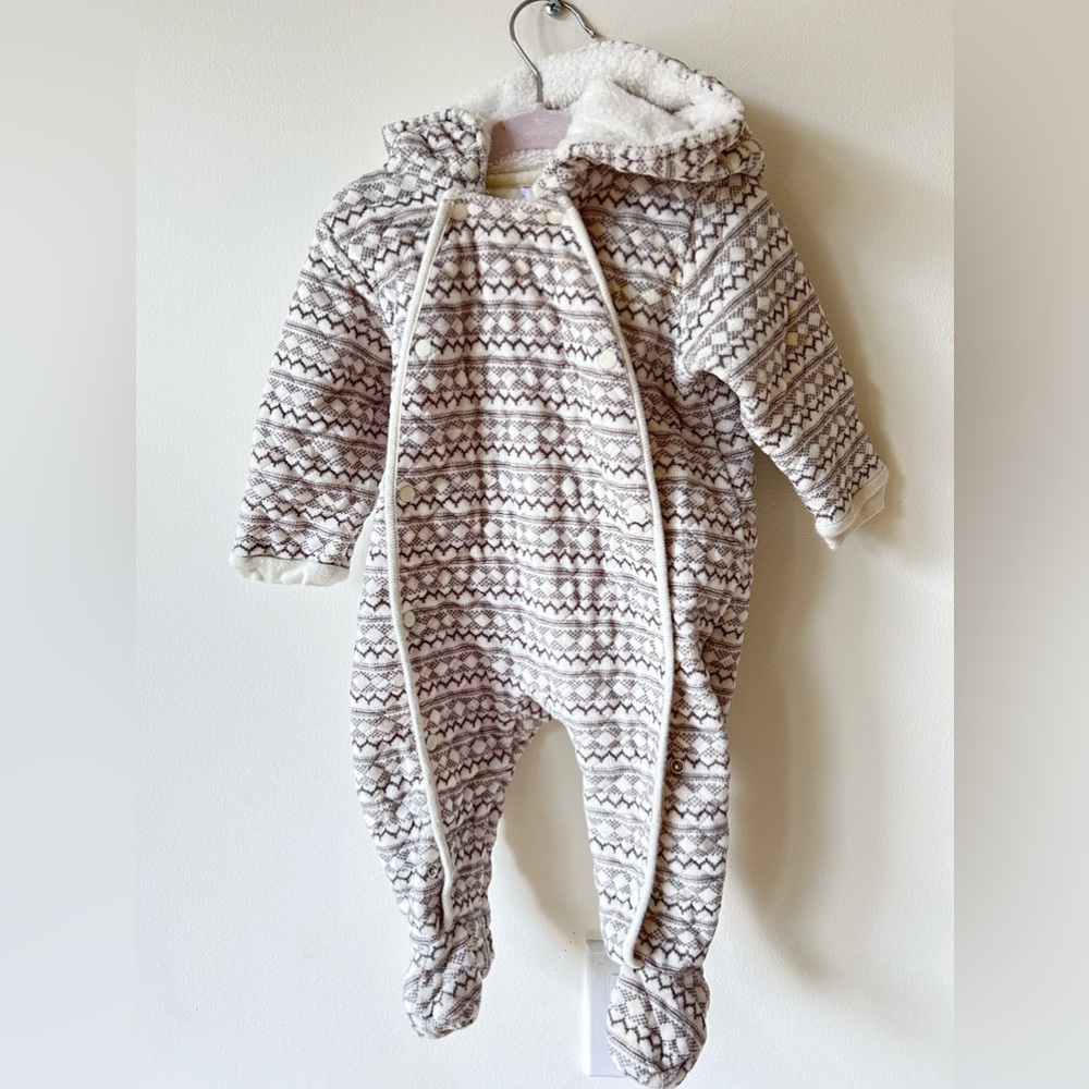 Nordstrom Baby Bear quilted fleece bunting suit 9mo